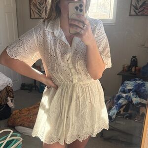 Sabo Skirt Cream Eyelet Shirt Dress